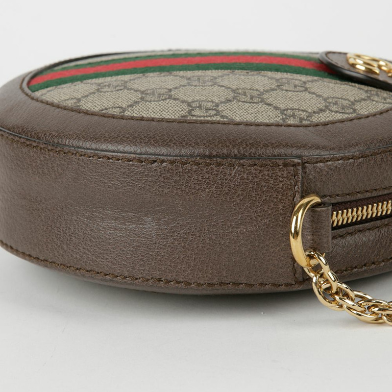 GUCCI 迷你 GG Supreme 帆布 Ophidia 圓形單肩斜背包-5