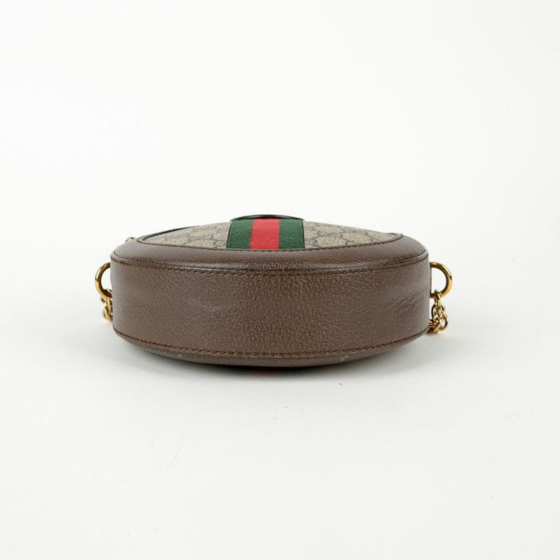 GUCCI 迷你 GG Supreme 帆布 Ophidia 圓形單肩斜背包-6