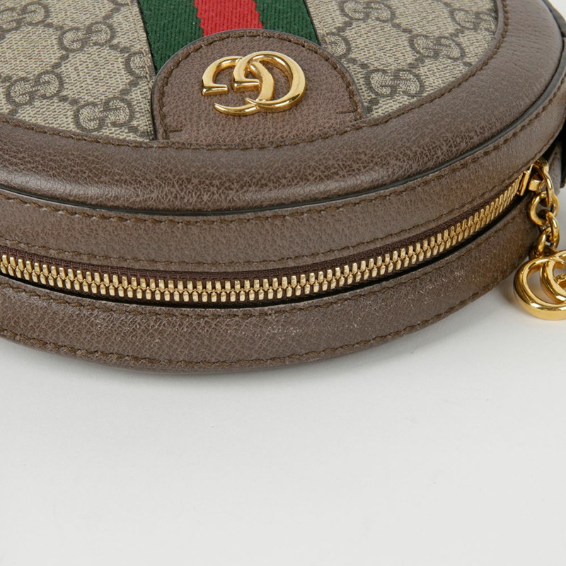 GUCCI 迷你 GG Supreme 帆布 Ophidia 圓形單肩斜背包-7