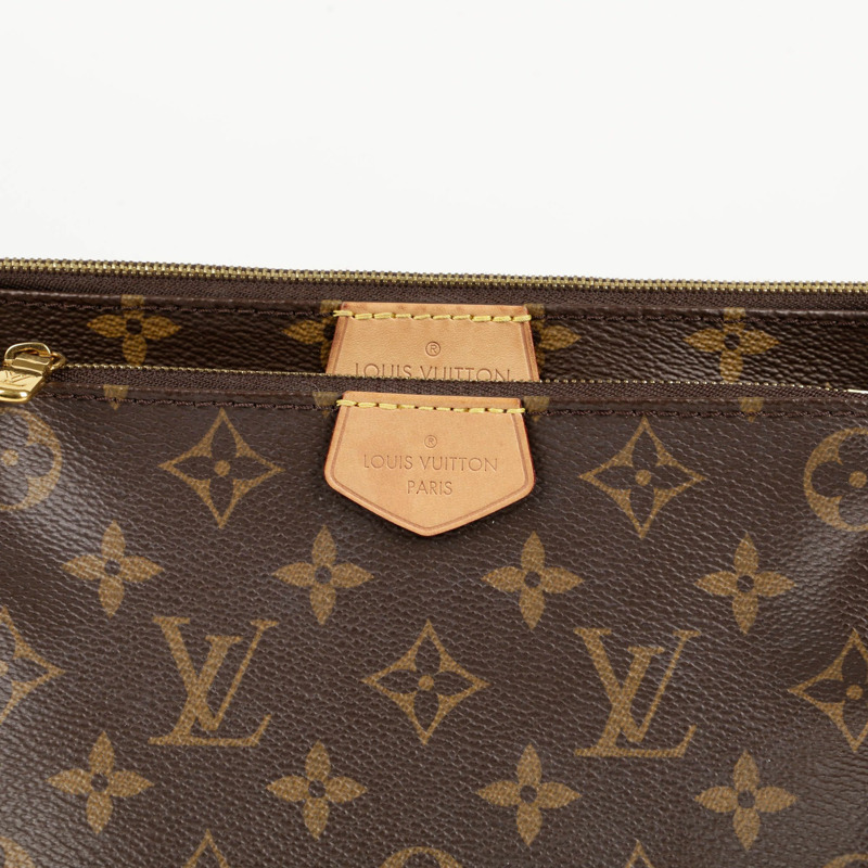 LOUIS VUITTON 卡其色 Monogram 帆布多用途 Pochette 配件單肩包與斜背包-1