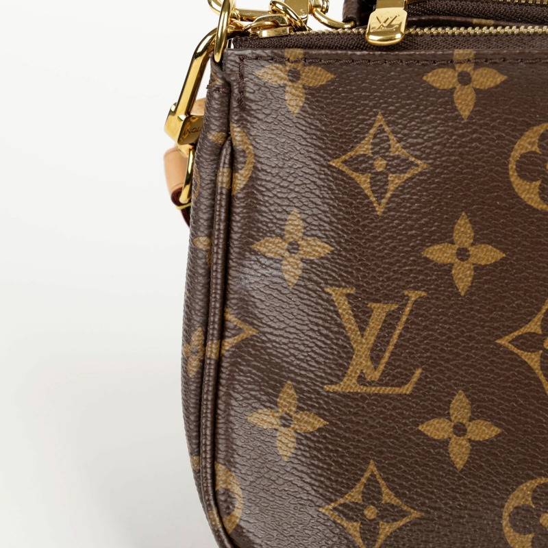 LOUIS VUITTON 卡其色 Monogram 帆布多用途 Pochette 配件單肩包與斜背包-2
