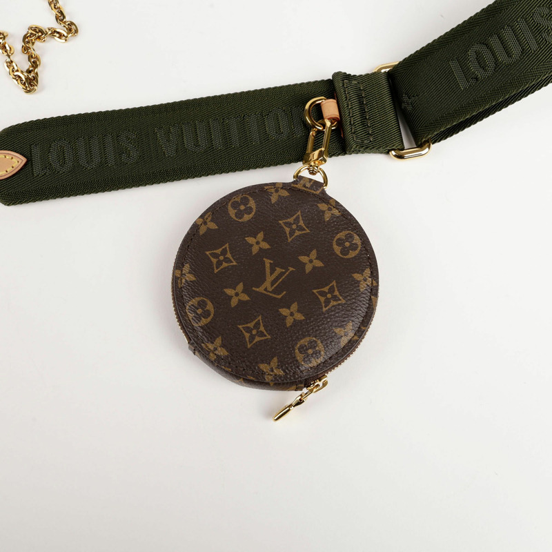 LOUIS VUITTON 卡其色 Monogram 帆布多用途 Pochette 配件單肩包與斜背包-6