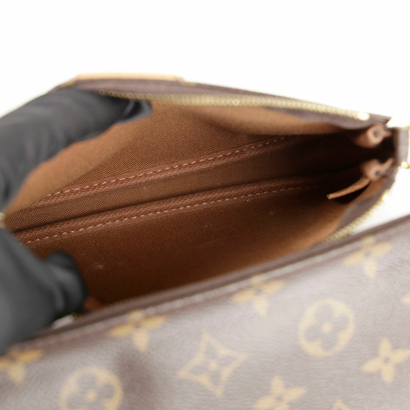 LOUIS VUITTON 卡其色 Monogram 帆布多用途 Pochette 配件單肩包與斜背包-8