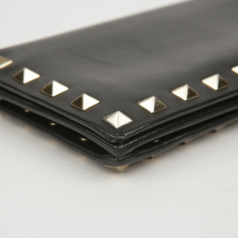 VALENTINO Rockstud 長版皮夾 黑色皮革-4