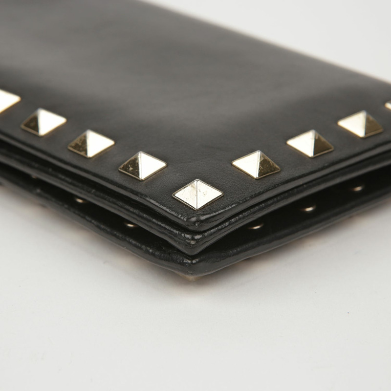 VALENTINO Rockstud 長版皮夾 黑色皮革-5