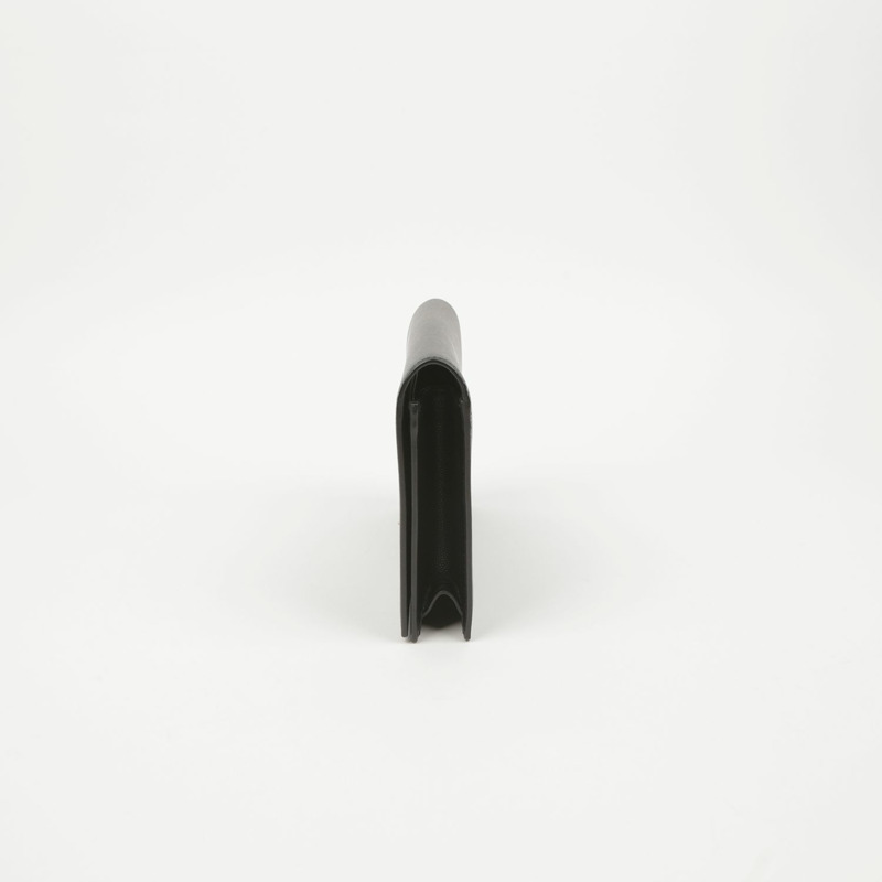 SAINT LAURENT 黑色 Grand De Poudre 紋理皮革字母翻蓋手拿包-3