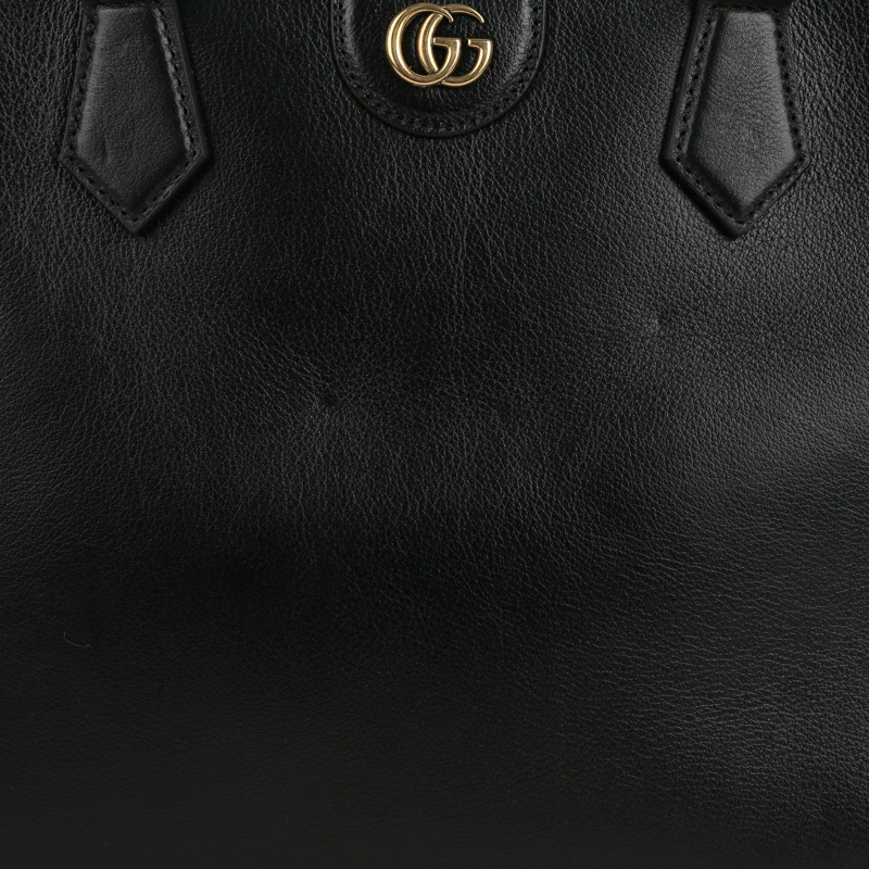 GUCCI 中型黑色皮革 Diana 手提包和肩背包-2