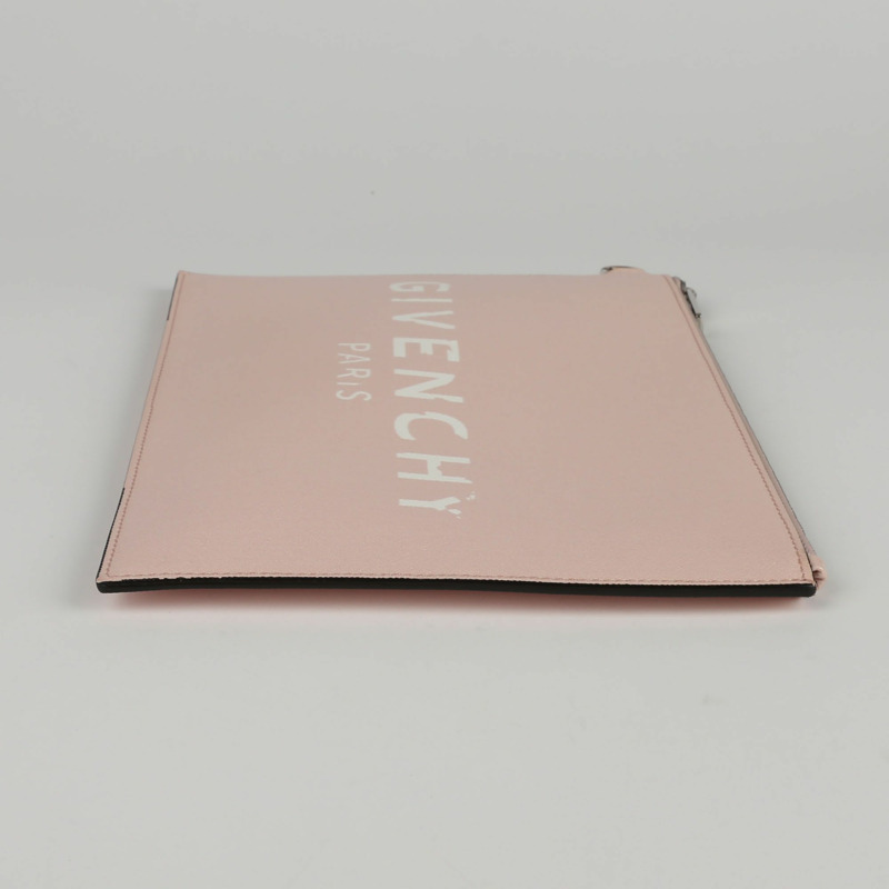 GIVENCHY 粉紅色皮革復古標誌手拿包 607VB0T0-7