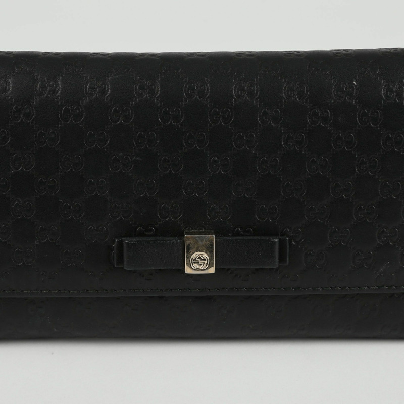 GUCCI Sima 蝴蝶結翻蓋長版皮夾-1