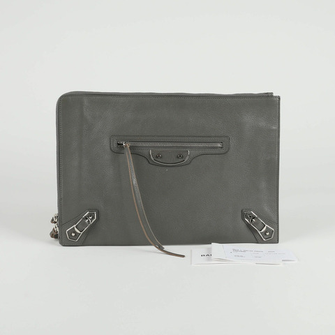 BALENCIAGA 經典金屬邊中手拿包