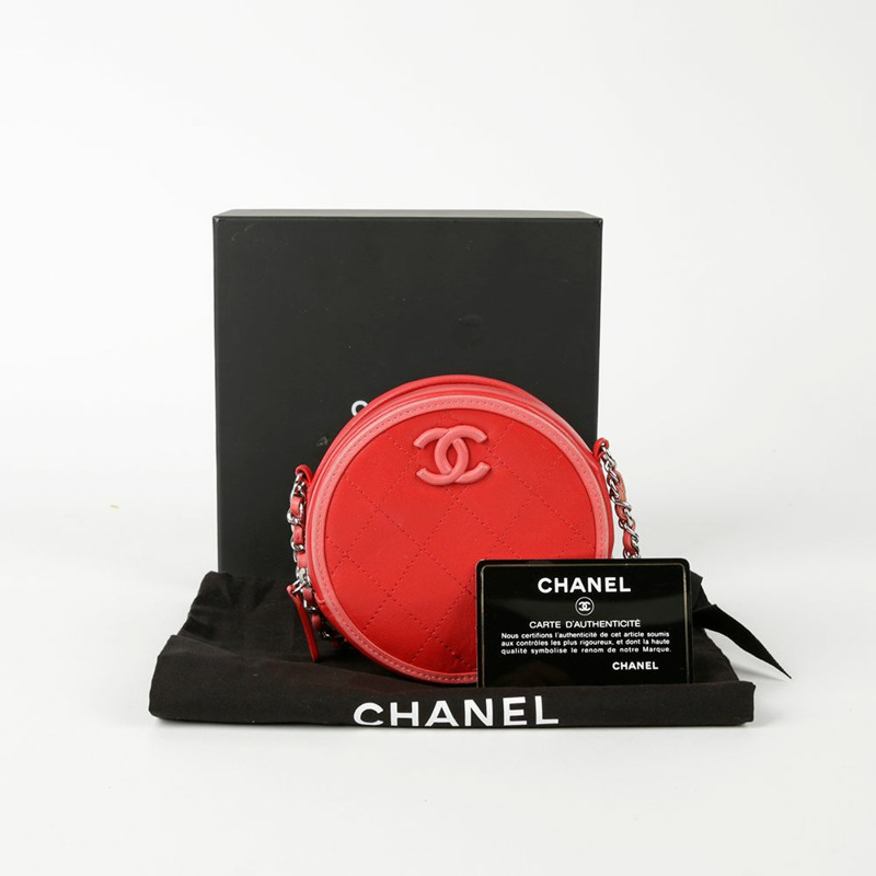 CHANEL AP0060 CC 標誌圓形迷你肩斜背包-0