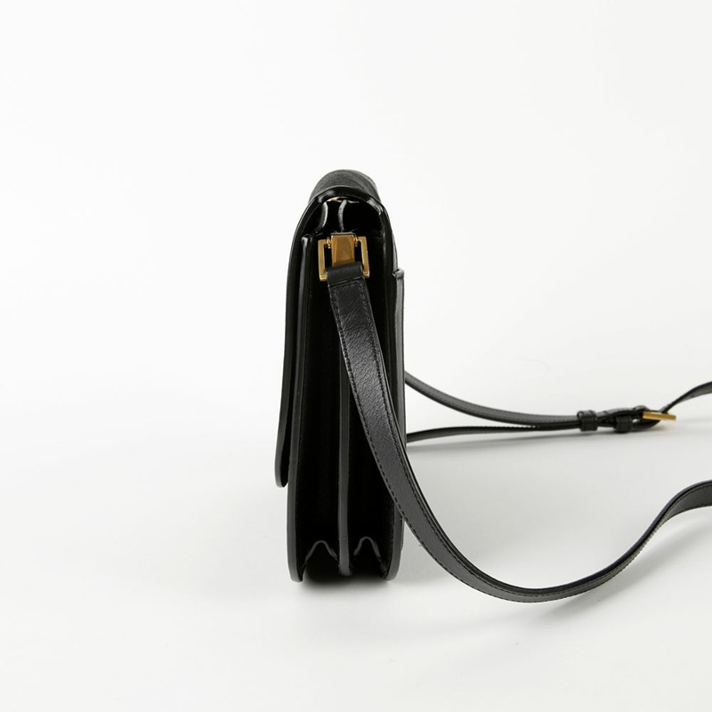 SAINT LAURENT 黑色絨面皮革飾邊 Solferino 肩背包和斜背包-5