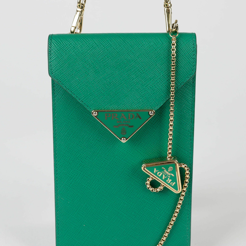 【包稅】PRADA 迷你三角形Logo鏈條手提單肩包 1BP050-1