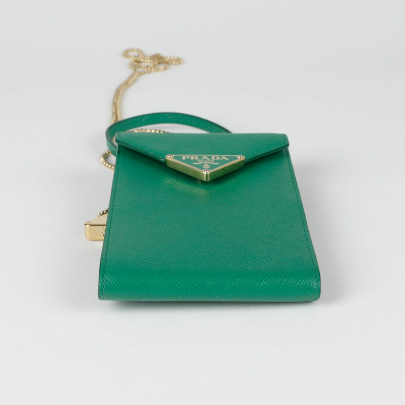 【包稅】PRADA 迷你三角形Logo鏈條手提單肩包 1BP050-5