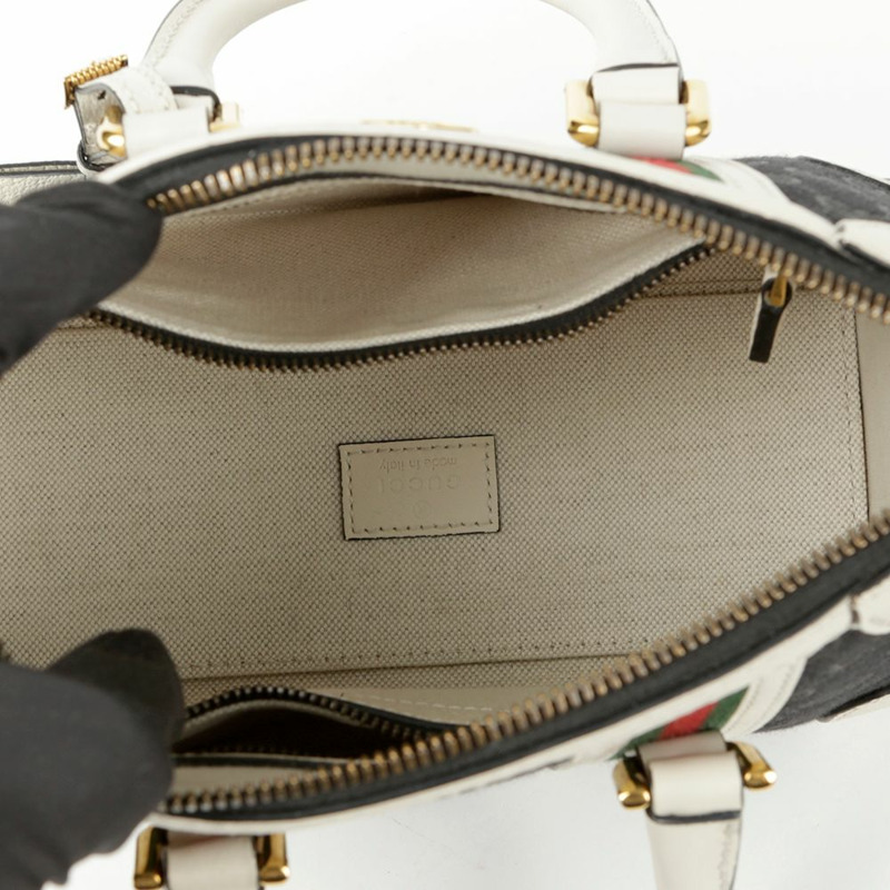GUCCI Ophidia Web 迷你頂部提把托特包和單肩包-12