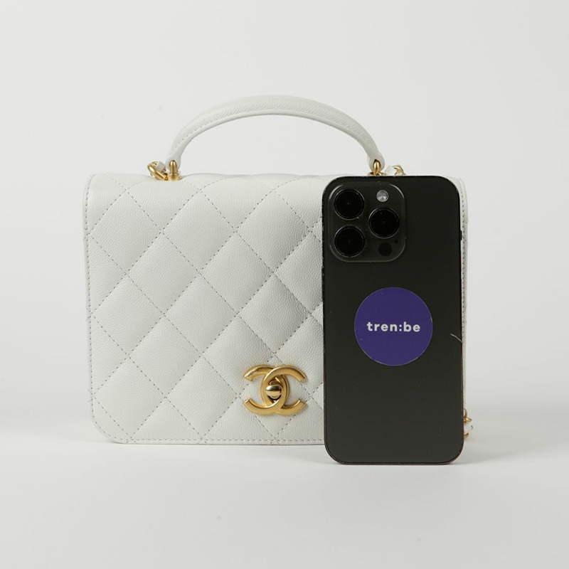 CHANEL Caviar Skin 小號頂部提把托特包和單肩包-9