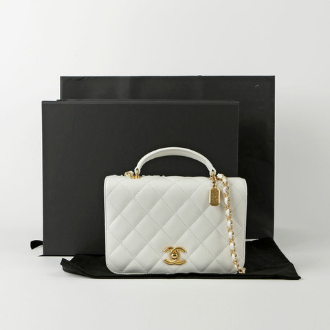 CHANEL 魚子醬紋小號手提單肩包