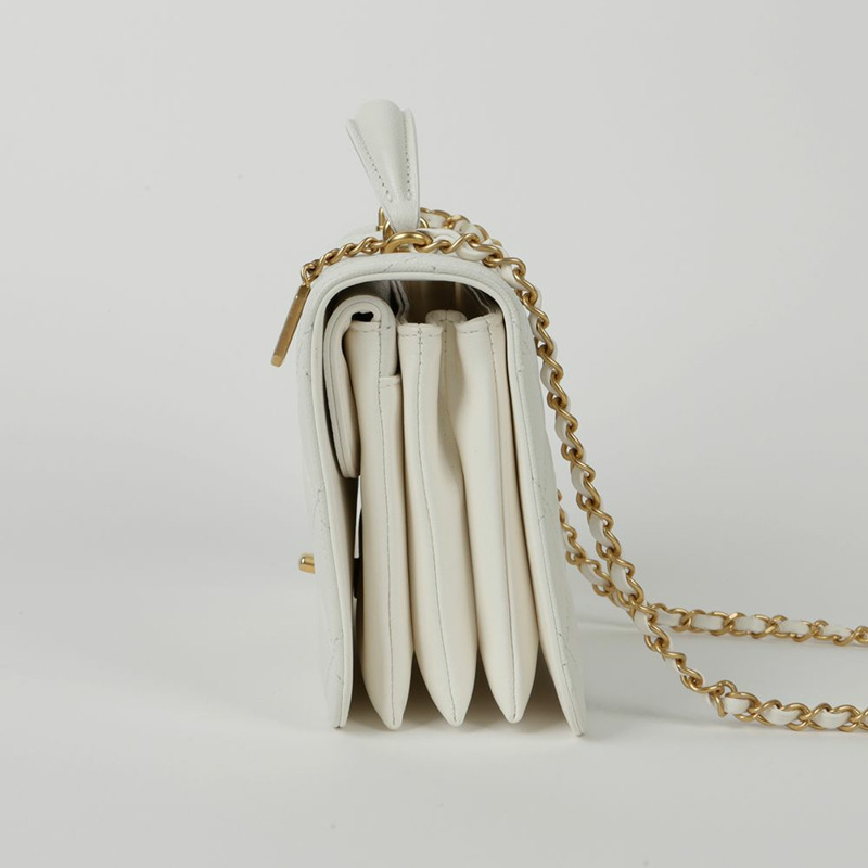 【包稅】CHANEL 魚子醬紋小號手提單肩包-5