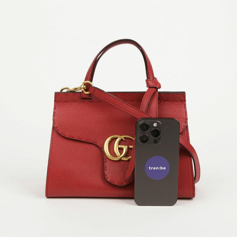 GUCCI GG Marmont 迷你頂部把手和單肩包-7