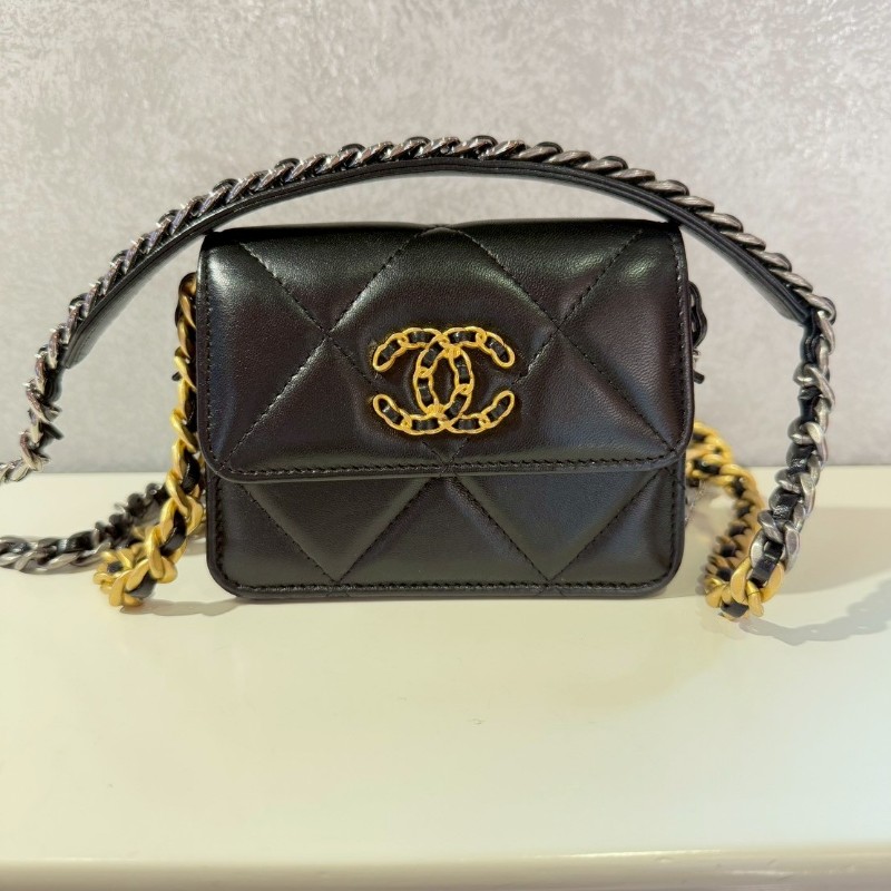 Chanel 19 mini Woc 黑金-1