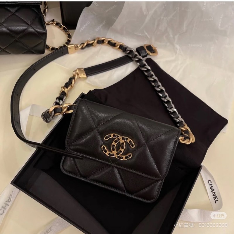 Chanel 19 mini Woc 黑金-2