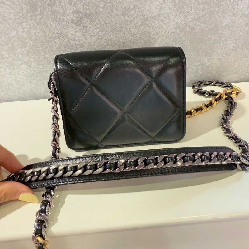 Chanel 19 mini Woc 黑金-5