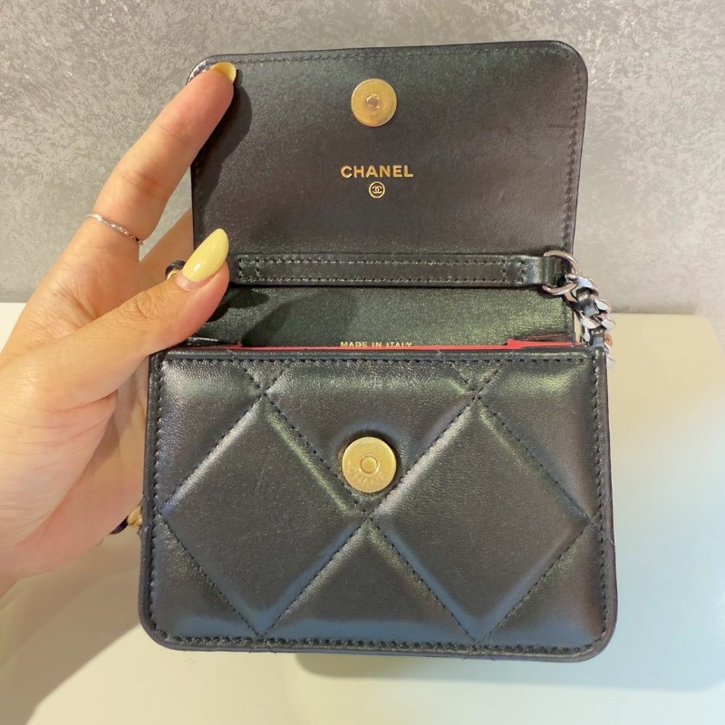 Chanel 19 mini Woc 黑金-8