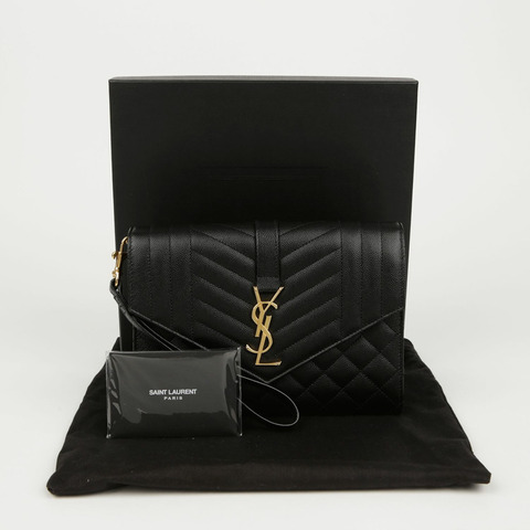 SAINT LAURENT 混合絎縫信封袋