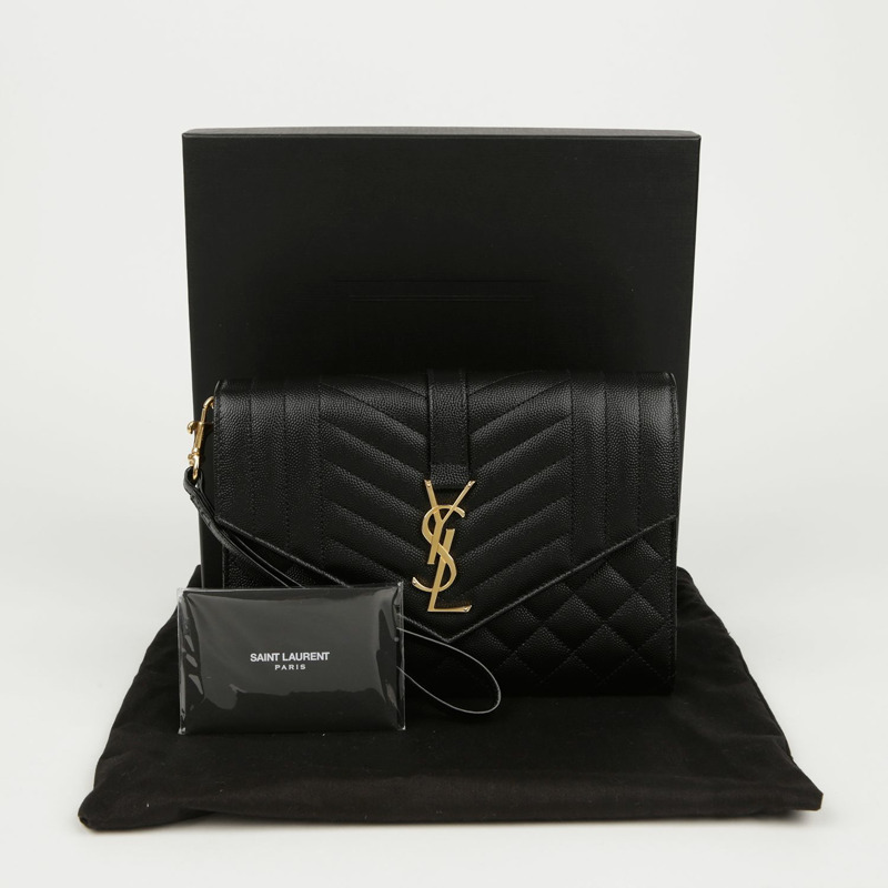 【包稅】SAINT LAURENT 混合絎縫信封袋-0