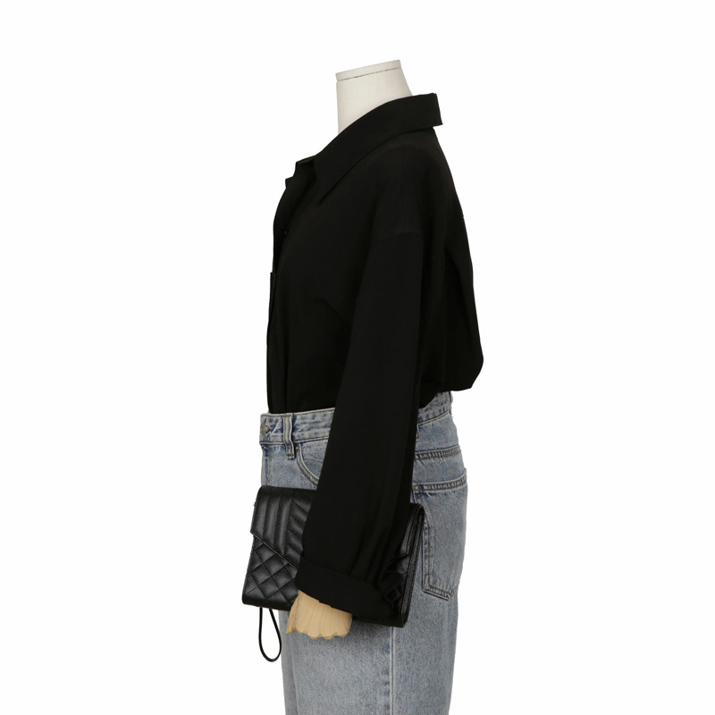 【包稅】SAINT LAURENT 混合絎縫信封袋-7