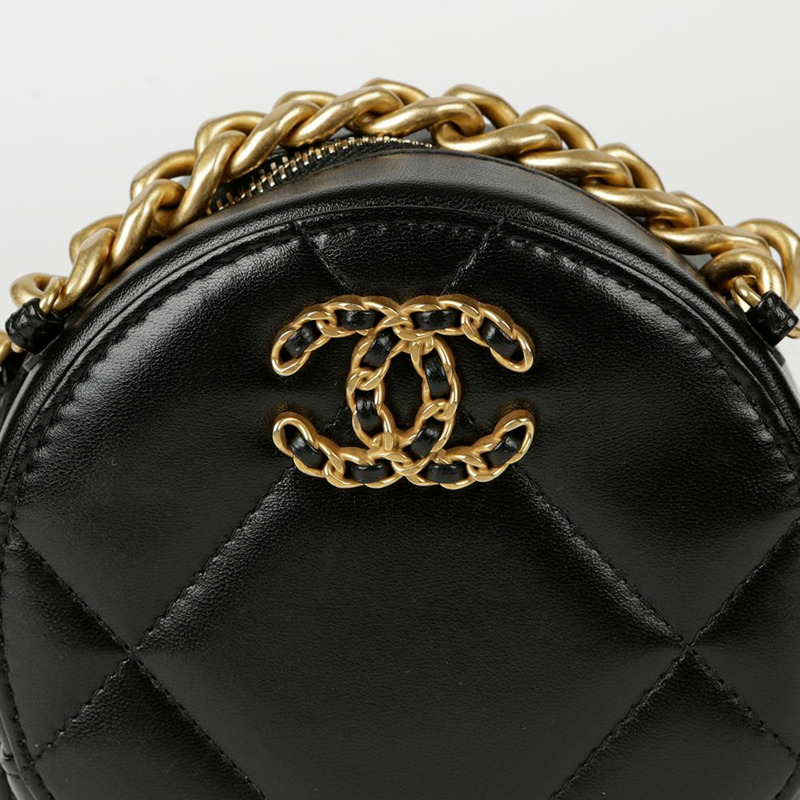 CHANEL 迷你 Tambourine 19 圓形鏈條單肩斜背包-2