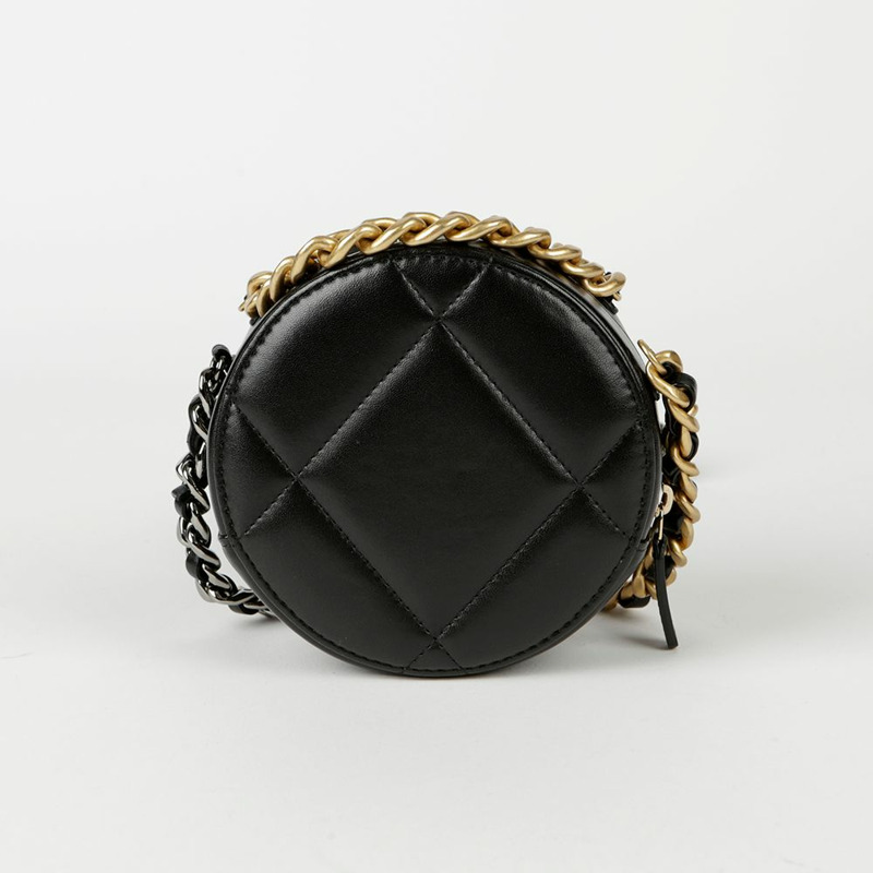 CHANEL 迷你 Tambourine 19 圓形鏈條單肩斜背包-3