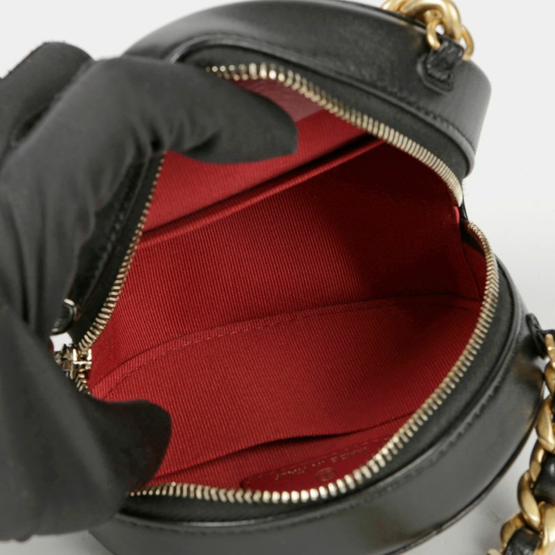 CHANEL 迷你 Tambourine 19 圓形鏈條單肩斜背包-9
