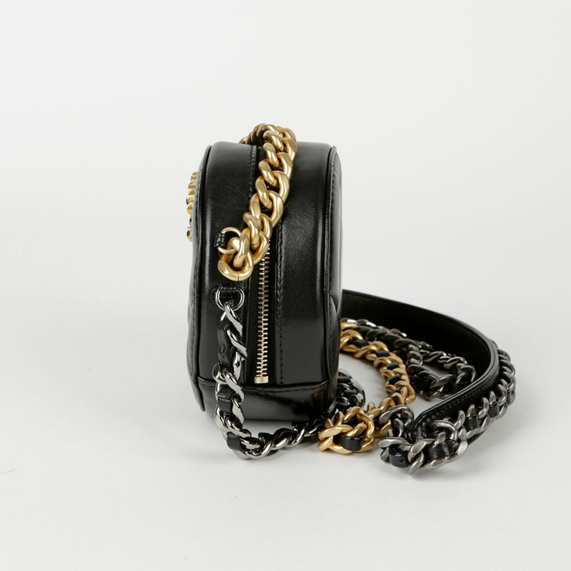 【包稅】CHANEL 迷你鈴鼓 19 圓形鏈條單肩斜背包-4