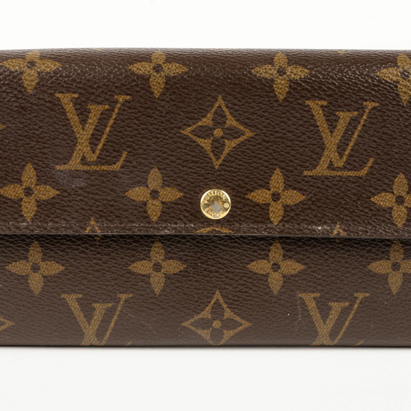 LOUIS VUITTON 字母組合帆布 Sarah 長版皮夾-1