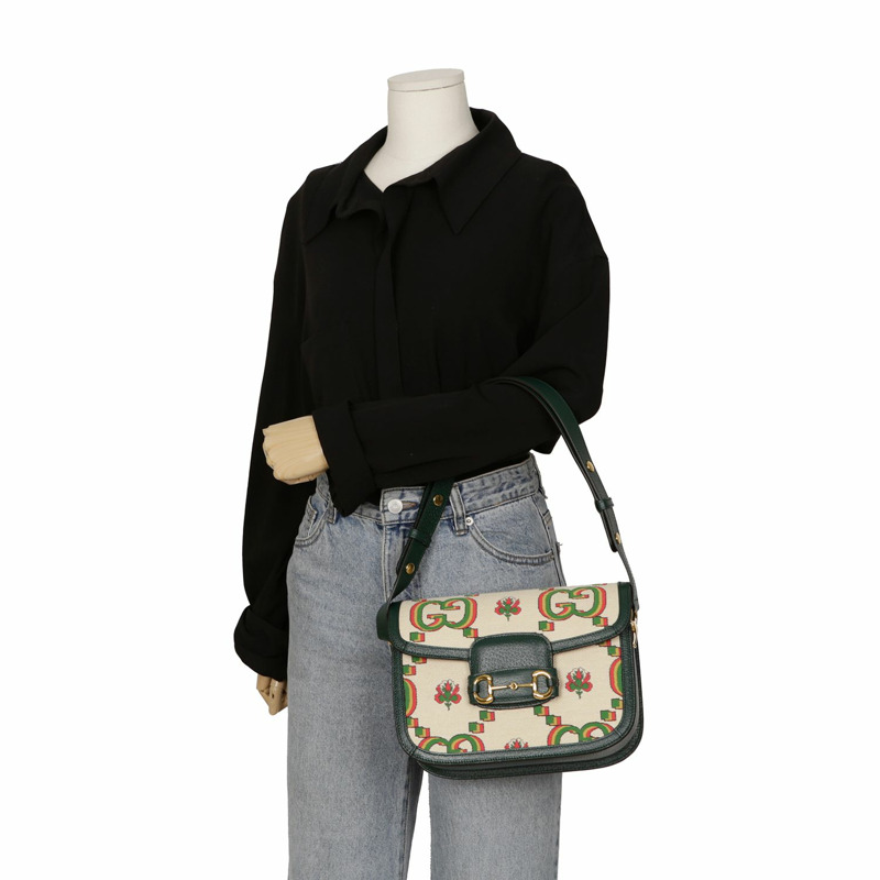 GUCCI Horsebit 1955 小號肩斜背包-7