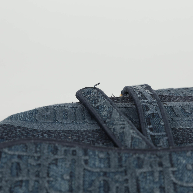 【包稅】DIOR 藍色斜紋牛仔帆布馬鞍肩包-9