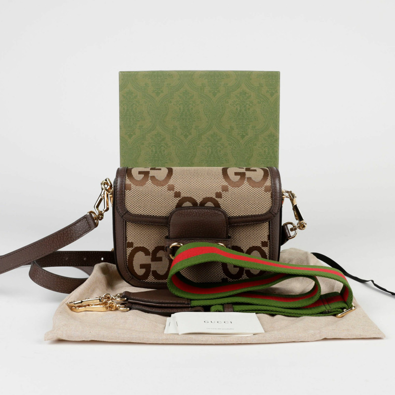 GUCCI GG Jumbo Horsebit 1955 迷你肩斜背包-0