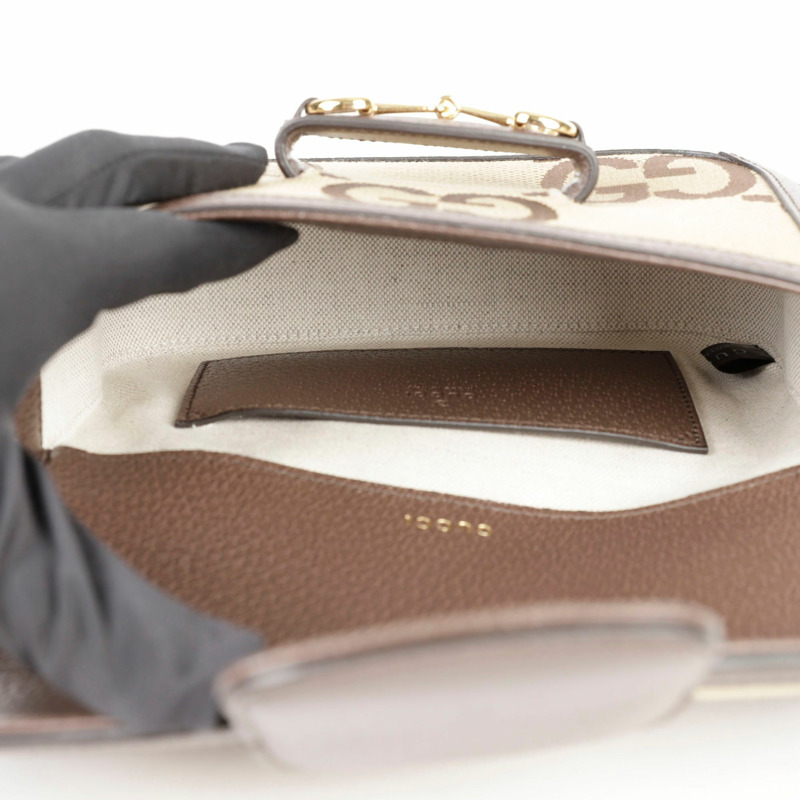GUCCI GG Jumbo Horsebit 1955 迷你肩斜背包-7