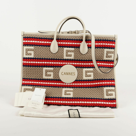 GUCCI Kan 條紋手提包