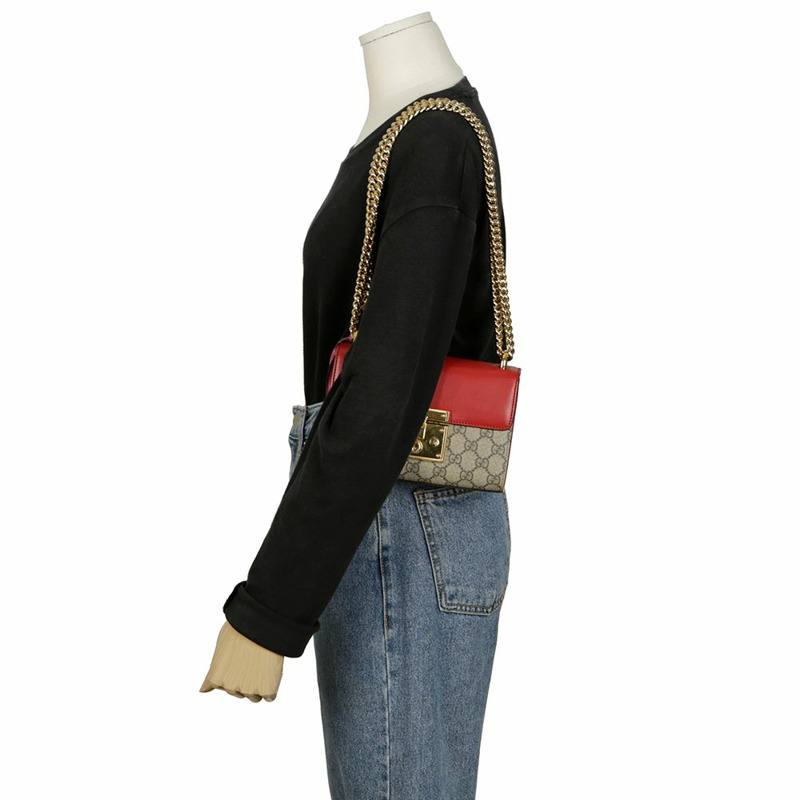GUCCI 掛鎖小號鏈條單肩斜背包 409487-18