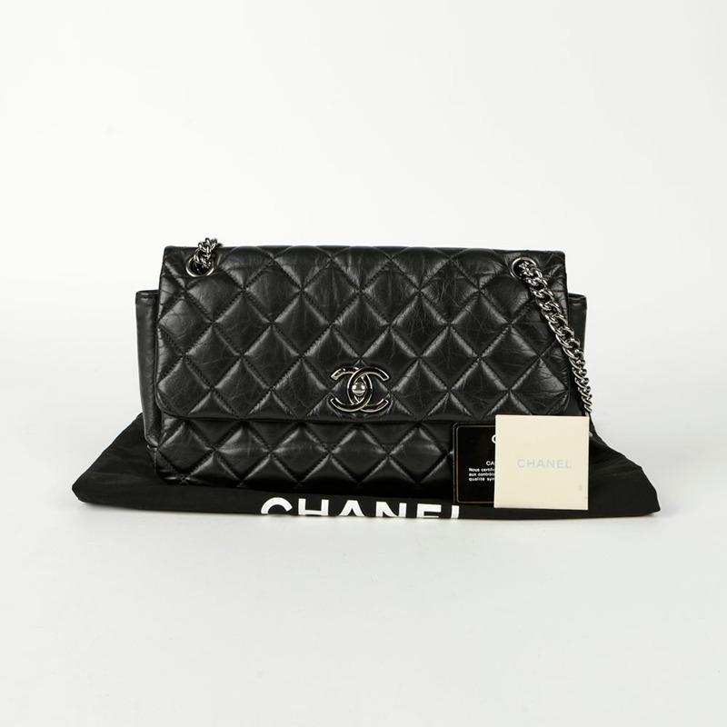 CHANEL CC Logo Season 翻蓋鏈條單肩包-0