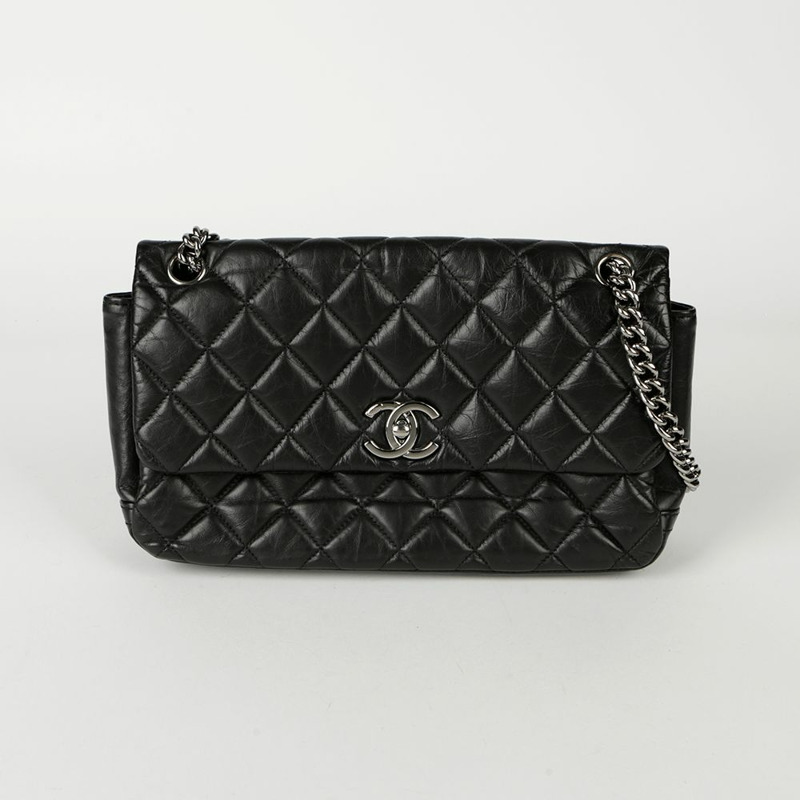 CHANEL CC Logo Season 翻蓋鏈條單肩包-1