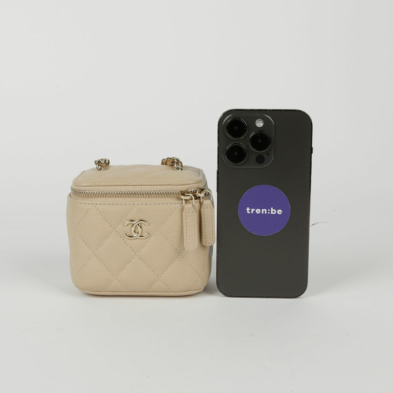 【包稅】CHANEL 魚子醬迷你化妝肩斜背包-12