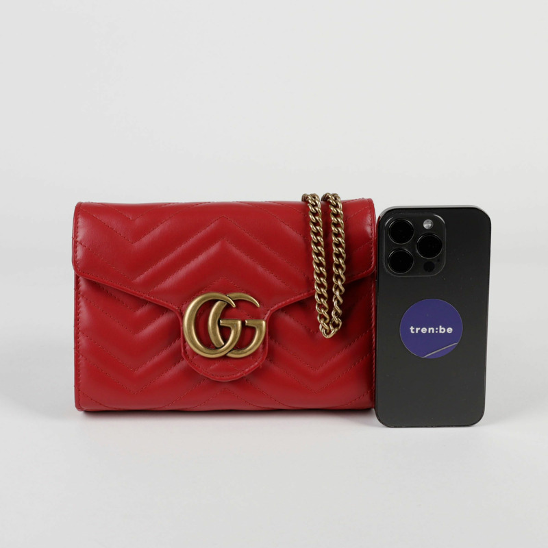 GUCCI GG Marmont 迷你鏈手拿包和單肩包-8