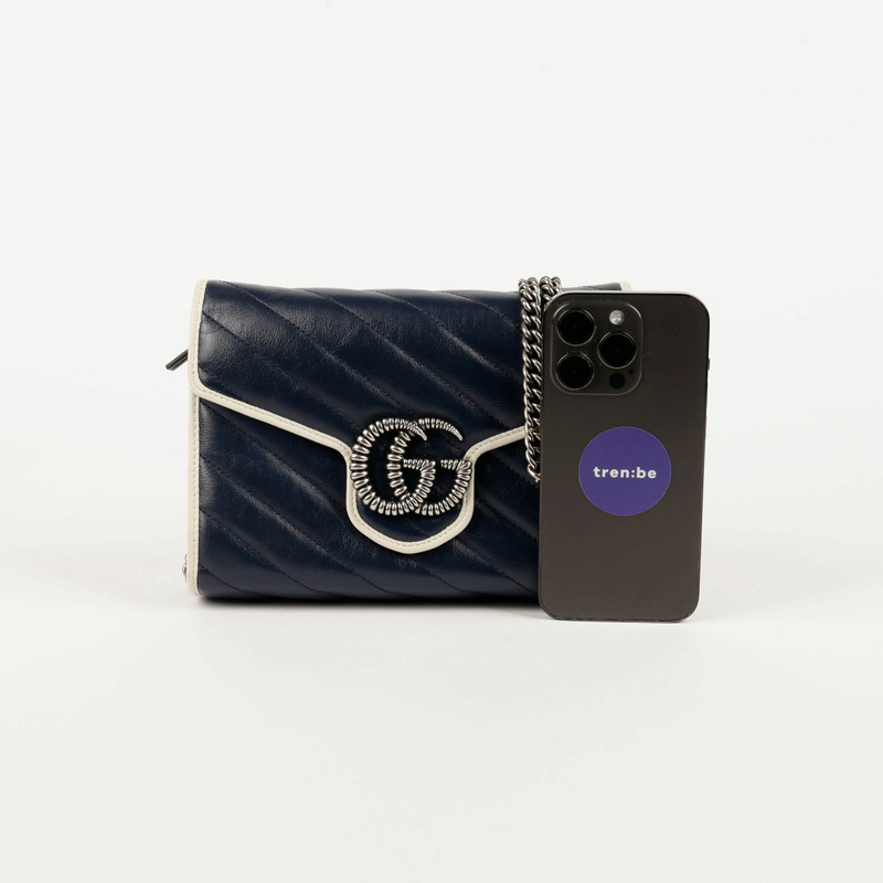 GUCCI GG Marmont 迷你鏈條斜背包-12