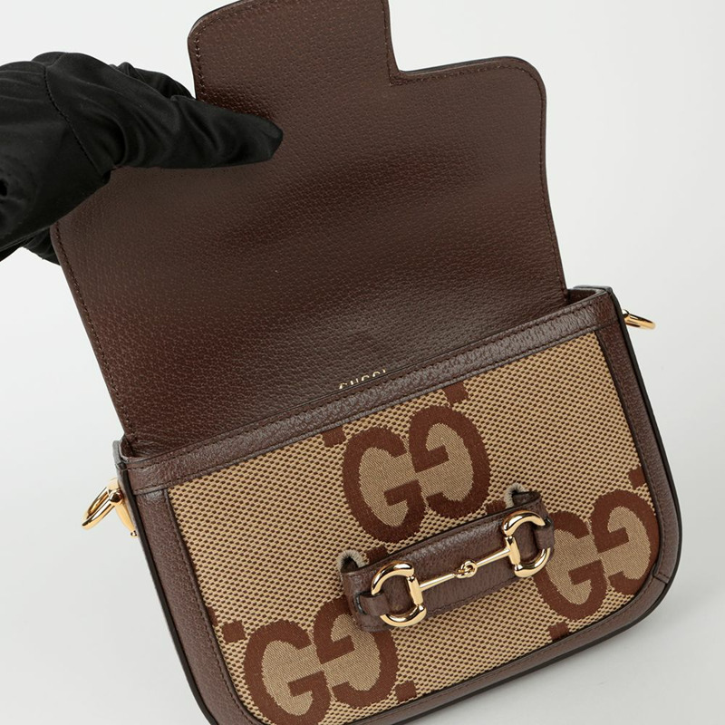 【包稅】GUCCI Jumbo GG 馬銜扣 1955 迷你肩斜背包-7