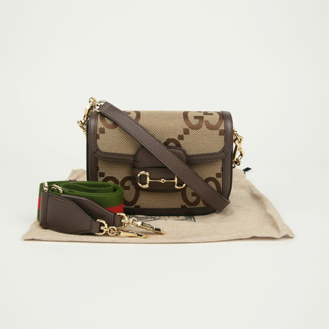 GUCCI Jumbo GG 馬銜扣 1955 迷你肩斜背包