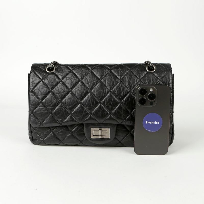 CHANEL 復古超大翻蓋肩斜背包-6