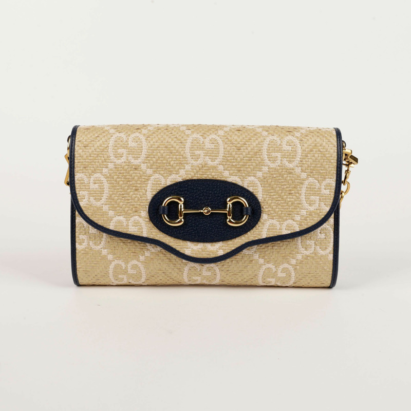 GUCCI 小號 GG Supreme 1955 馬銜扣鏈單肩包-1